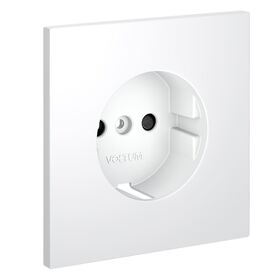 Накладка для розетки с заземлением и защитными шторками S70 (белый матовый) / Voltum VLS000702