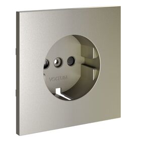 Накладка для розетки с заземлением и защитными шторками S70 (шелк) / Voltum VLS000704
