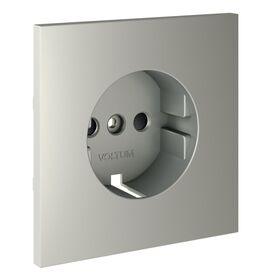 Накладка для розетки с заземлением и защитными шторками S70 (сталь) / Voltum VLS000705