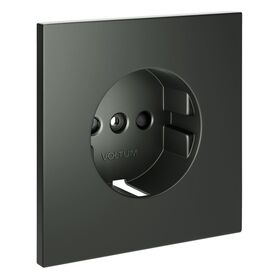 Накладка для розетки с заземлением и защитными шторками S70 (титан) / Voltum VLS000706