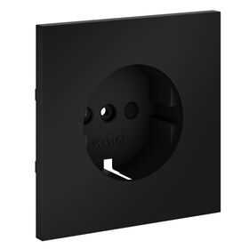 Накладка для розетки с заземлением и защитными шторками S70 (черный матовый) / Voltum VLS000708