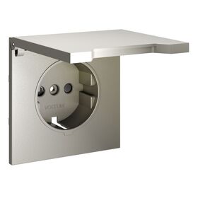 Накладка для розетки с заземлением, защитными шторками и крышкой S70 (шелк) / Voltum VLS000804