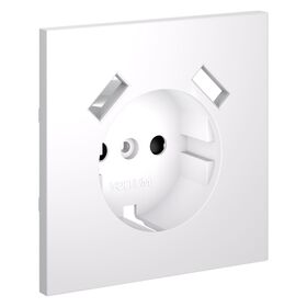 Накладка для розетки с заземлением и защитными шторками, с USB A+A S70 (белый матовый) / Voltum VLS000902