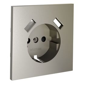 Накладка для розетки с заземлением и защитными шторками, с USB A+A S70 (шелк) / Voltum VLS000904