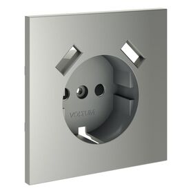 Накладка для розетки с заземлением и защитными шторками, с USB A+A S70 (сталь) / Voltum VLS000905