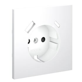 Накладка для розетки с заземлением и защитными шторками, с USB A+C S70 (белый матовый) / Voltum VLS001002