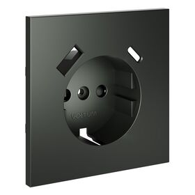 Накладка для розетки с заземлением и защитными шторками, с USB A+C S70 (титан) / Voltum VLS001006
