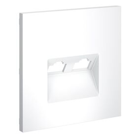 Накладка для розетки компьютерной двойной RJ45+RJ45 кат.6 S70 (белый матовый) / Voltum VLS001402