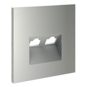 Накладка для розетки компьютерной двойной RJ45+RJ45 кат.6 S70 (сталь) / Voltum VLS001405