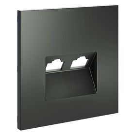 Накладка для розетки компьютерной двойной RJ45+RJ45 кат.6 S70 (титан) / Voltum VLS001406