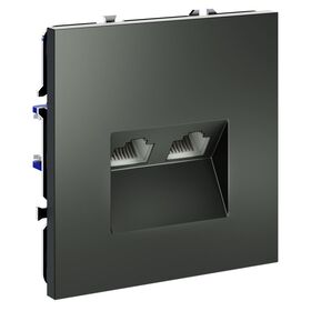 Розетка компьютерная двойная RJ45+RJ45 кат.6 S70 (титан) / Voltum VLS060206