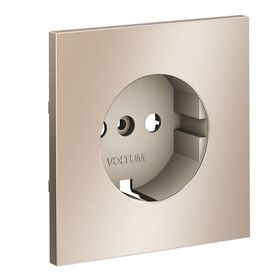 Накладка для розетки с заземлением S70 Metal (платина) / Voltum VLSM000610