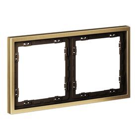 Рамка металлическая на 2 поста S70 Metal (латунь) / Voltum VLSM120209