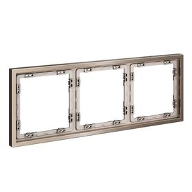 Рамка металлическая на 3 поста S70 Metal (платина) / Voltum VLSM120310