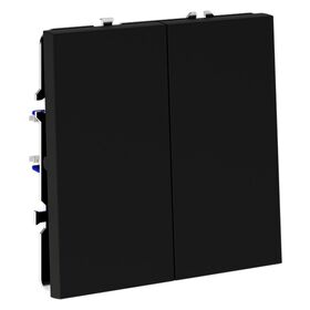 Выключатель двухклавишный S70 (черный матовый) / Voltum VLS020108