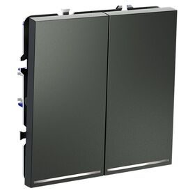 Выключатель двухклавишный с подсветкой S70 (титан) / Voltum VLS020206