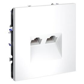 Розетка компьютерная двойная RJ45+RJ45 кат.6 S70 (белый матовый) / Voltum VLS060202