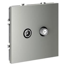 Розетка телевизионная оконечная TV+SAT S70 (сталь) / Voltum VLS060405