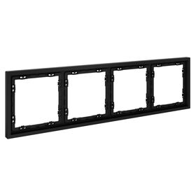 Рамка пластиковая на 4 поста S70 (черный матовый) / Voltum VLS100408