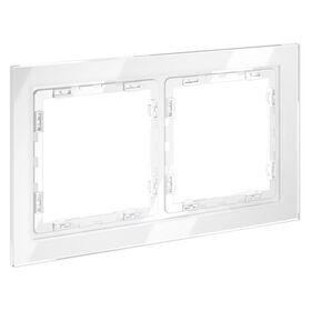 Рамка стеклянная на 2 поста S70 (белый, стекло) / Voltum VLS110201