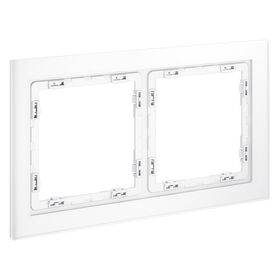 Рамка стеклянная на 2 поста S70 (белый,матовый,стекло) / Voltum VLS110202