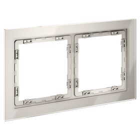 Рамка стеклянная на 2 поста S70 (кашемир, стекло) / Voltum VLS110203