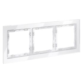 Рамка стеклянная на 3 поста S70 (белый, стекло) / Voltum VLS110301