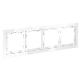 Рамка стеклянная на 4 поста S70 (белый, стекло) / Voltum VLS110401