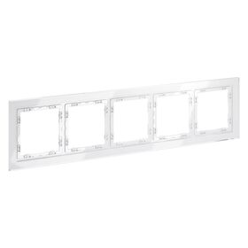 Рамка стеклянная на 5 постов S70 (белый, стекло) / Voltum VLS110501