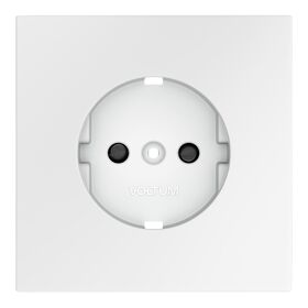 Накладка для розетки с заземлением и защитными шторками S70 (белый матовый) / Voltum VLS000702