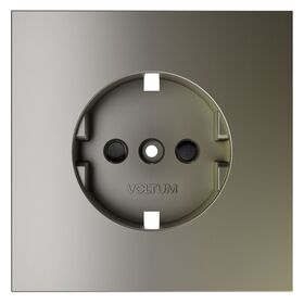 Накладка для розетки с заземлением и защитными шторками S70 (шелк) / Voltum VLS000704