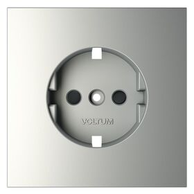 Накладка для розетки с заземлением и защитными шторками S70 (сталь) / Voltum VLS000705