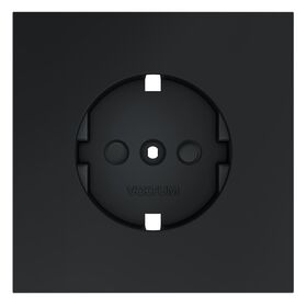 Накладка для розетки с заземлением и защитными шторками S70 (графит) / Voltum VLS000707