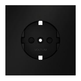 Накладка для розетки с заземлением и защитными шторками S70 (черный матовый) / Voltum VLS000708