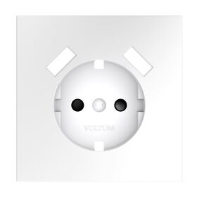 Накладка для розетки с заземлением и защитными шторками, с USB A+A S70 (белый матовый) / Voltum VLS000902