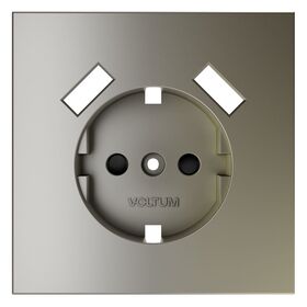 Накладка для розетки с заземлением и защитными шторками, с USB A+A S70 (шелк) / Voltum VLS000904