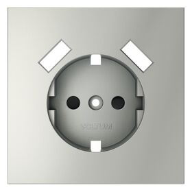 Накладка для розетки с заземлением и защитными шторками, с USB A+A S70 (сталь) / Voltum VLS000905