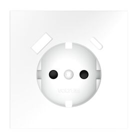 Накладка для розетки с заземлением и защитными шторками, с USB A+C S70 (белый матовый) / Voltum VLS001002