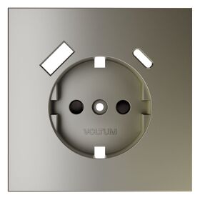 Накладка для розетки с заземлением и защитными шторками, с USB A+C S70 (шелк) / Voltum VLS001004