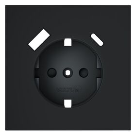 Накладка для розетки с заземлением и защитными шторками, с USB A+C S70 (графит) / Voltum VLS001007