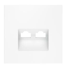 Накладка для розетки компьютерной двойной RJ45+RJ45 кат.6 S70 (белый матовый) / Voltum VLS001402