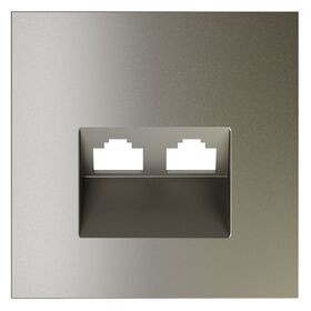 Накладка для розетки компьютерной двойной RJ45+RJ45 кат.6 S70 (шелк) / Voltum VLS001404