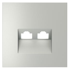 Накладка для розетки компьютерной двойной RJ45+RJ45 кат.6 S70 (сталь) / Voltum VLS001405
