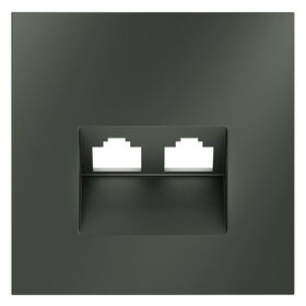 Накладка для розетки компьютерной двойной RJ45+RJ45 кат.6 S70 (титан) / Voltum VLS001406