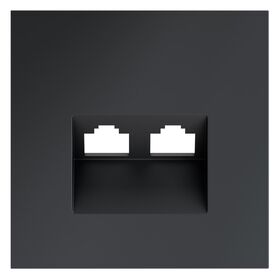 Накладка для розетки компьютерной двойной RJ45+RJ45 кат.6 S70 (графит) / Voltum VLS001407