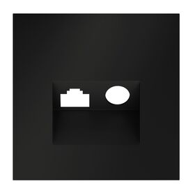 Накладка для розетки TV+RJ45 кат. 6 S70 (черный матовый) / Voltum VLS002708