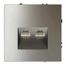 Розетка компьютерная двойная RJ45+RJ45 кат.6 S70 (шелк) / Voltum VLS060204