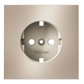 Накладка для розетки с заземлением S70 Metal (платина) / Voltum VLSM000610