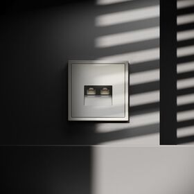 Розетка компьютерная двойная RJ45+RJ45 кат.6 S70 (шелк) / Voltum VLS060204