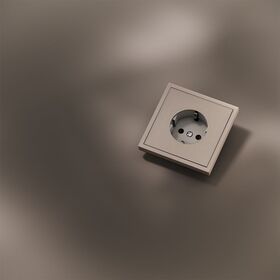 Накладка для розетки с заземлением S70 Metal (платина) / Voltum VLSM000610